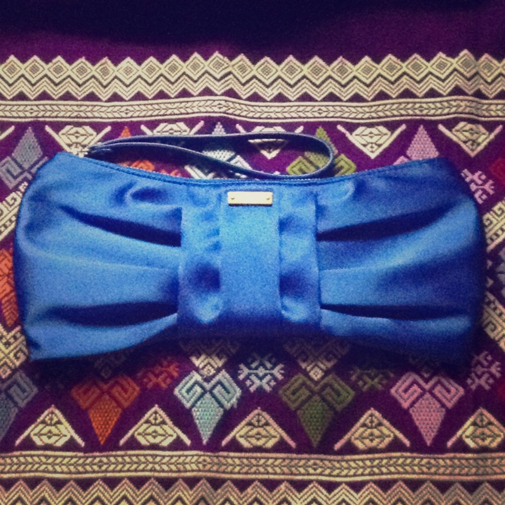 Kate Spade Cobalt Blue Bow Clutch